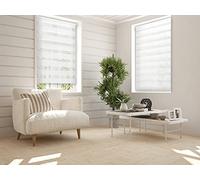 PUR LINE | Estor Noche y Día Easy Fix Tamaño Completo 77x180 Ancho x Alto - Estor Sin Taladro Noche y Día Tamaño Tela 74x175 Ancho x Alto Color Crema Control Luz Instalación Fácil Ventanas o Puertas