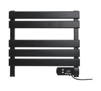 PUR LINE | Toallero Eléctrico NTW-08 de 100W, Aluminio Negro, Bajo Consumo, Ultra Silencioso - Toallero Eléctrico Secador de Toallas y Calefactor con Pantalla LED Táctil y Termostato Programable