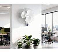 PUR LINE | Ventilador de Pared Digital con Control Electrónico y Mando - 3 Velocidades, Temporizador 7,5h, Oscilación Automática y Diseño Compacto