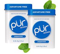 PUR Mint Sweets - Mentas sin aspartamo, hechas con xilitol, sin azúcar, veganas, sin gluten y aptas para dieta cetogénica, mentas naturales con sabor a menta, paquete de 30 (paquete de 2)