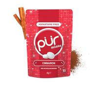 PUR Mints | Caramelos de menta Sin Aspartame | Endulzados con Xilitol | Sin Azúcar, Veganas, Sin Gluten | Sabor Natural a Canela | 65 unidades en bolsa resellable (Pack de 1)