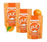 PUR Mints | Caramelos de menta Sin Aspartame | Endulzados con Xilitol | Sin Azúcar, Veganas, Sin Gluten | Sabor Natural a Mandarina | 65 unidades en bolsa resellable (Pack de 3)