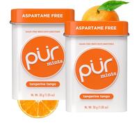 PUR Mints - Mentas sin aspartamo, fabricadas con xilitol, sin azúcar, veganas, sin gluten y aptas para dieta cetogénica, mentas naturales con sabor a tango, mandarina natural, 30 piezas (paquete de 2)