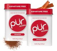 PUR Mints - Mentas sin aspartamo, hechas con xilitol, sin azúcar, veganas, sin gluten y aptas para dieta cetogénica, mentas naturales con sabor a canela (paquete de 2)