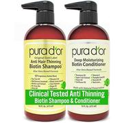 Pura D'Or Gold label anti-adelgazamiento terapia de hidratación profunda champú y acondicionador conjunto, solución eficaz clínicamente probado