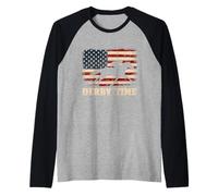 Pura Sangre de Carreras de Caballos Racetrack Ventilador de Carreras de Caballos Camiseta Manga Raglan