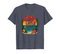 Pura Vida Boricua: Paraíso Tropical Orgullo Puertorriqueño Camiseta, Hombre, Azul Jaspeado, M
