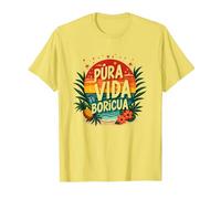 Pura Vida Boricua: Paraíso Tropical Orgullo Puertorriqueño Camiseta, Hombre, Limón, XXL