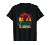 Pura Vida Boricua: Paraíso Tropical Orgullo Puertorriqueño Camiseta, Hombre, Negro, L