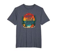 Pura Vida Boricua: Paraíso Tropical Orgullo Puertorriqueño Camiseta, Hombre Tallas Grandes, Azul Jaspeado, 4X Alto