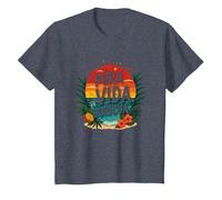 Pura Vida Boricua: Paraíso Tropical Orgullo Puertorriqueño Camiseta, Niños, Azul Jaspeado, 8 años