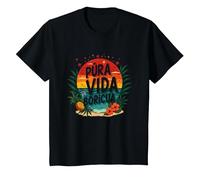 Pura Vida Boricua: Paraíso Tropical Orgullo Puertorriqueño Camiseta, Niños, Negro, 3 años