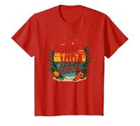 Pura Vida Boricua: Paraíso Tropical Orgullo Puertorriqueño Camiseta, Niños, Rojo, 3 años