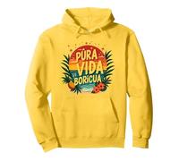 Pura Vida Boricua: Paraíso Tropical Orgullo Puertorriqueño Sudadera con Capucha, Unisex para Adultos, Limón, S