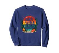 Pura Vida Boricua: Paraíso Tropical Orgullo Puertorriqueño Sudadera, Unisex para Adultos, Azul Marino, M
