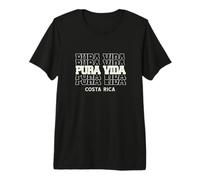 Pura Vida Costa Rica en Letras Apiladas Camiseta Premium