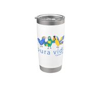 Pura Vida Loros Costa Rica Aves Vaso térmico de acero inoxidable de doble pared