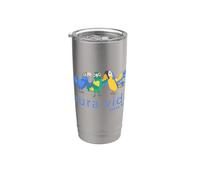 Pura Vida Loros Costa Rica Aves Vaso térmico de acero inoxidable de doble pared