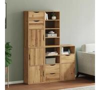 puraday Aparador 5 unidades de muebles de almacenamiento para salón, dormitorio, oficina, diseño modular, marrón, 40 x 24 x 79 cm