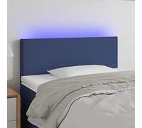 puraday Cabecero de cama Altura Ajustable Accesorios de Cama LED Cabecero Excelente Apoyo Muebles de Dormitorio Diseño Elegante Revestimiento de Pared Azul 90 x 5 x 78/88 cm