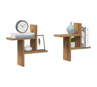 puraday Estantería de pared de almacenamiento, 2 unidades, estantería flotante de madera, diseño elegante y moderno, roble Artisan, 38 x 12 x 38 cm