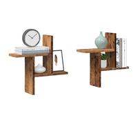 puraday Estantería de pared para almacenamiento, 2 unidades, estantería flotante de madera, diseño elegante y moderno, madera vieja, 38 x 12 x 38 cm