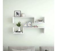puraday Estantería de pared para salón, color blanco, 2 unidades. 100 x 15 x 20 cm, material de madera, oficina en casa, estante colgante con un sistema de montaje invisible para dormitorio,