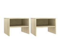 puraday Mesillas de noche, 2 unidades, armario de almacenamiento, mesa auxiliar, organizador, mesita de noche, mesilla auxiliar, mesita de noche, roble sonoma, 40 x 30 x 30 cm, material de madera