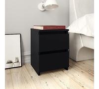 puraday Mesita de Noche Negra 30x30x40 cm Armario Bajo Mesitas Noches Bedside Table Muebles Dormitorio Comodas y Cajoneras Dormitorio Mesilla de Noche Mueble Habitacion Aglomerado 2 Cajones