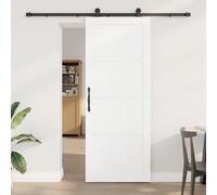 Puraday Puerta corredera de madera para sala de estar o dormitorio, muebles de entrada, diseño que ahorra espacio, color blanco y negro, 83 x 211 cm