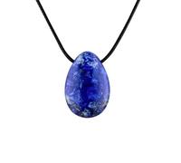 PURAJA Colgante de piedra natural auténtica | Collar de cristal con colgante de gota incluido cordón elegante | Piedra curativa/preciado mineral