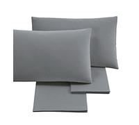 Puraluna Cuore - Juego de sábanas maxi de 180 x 200 cm, fabricado en Italia, sábana bajera ajustable de 30 cm de altura, color gris, tamaño king
