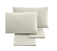 Puraluna Cuore - Juego de sábanas para cama de matrimonio | Juego de sábanas | Made in Italy | Bajera con esquinas (crema, matrimonial)