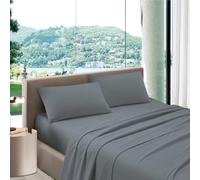 Puraluna Juego de sábanas para cama de matrimonio largo (160 x 200 cm) fabricado en Italia (gris, 160 x 200 cm H30)