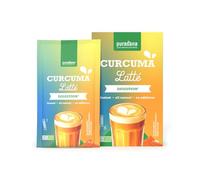 Purasana Latte instantáneo de cúrcuma, 6 varillas, leche dorada orgánica con cúrcuma, canela y jengibre, sin gluten y natural