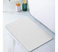 Pure 4Home Alfombra Diatomita Baño 60x40 - Secado Rápido, Antideslizante y Antibacteriana - Alfombrilla Piedra Diatomita Super Absorbente - Alfombrilla Diatomita - Stone Bath Mat (White Waves)