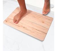 Pure 4Home Alfombra Diatomita Baño 60x40 - Secado Rápido, Antideslizante y Antibacteriana - Alfombrilla Piedra Diatomita Super Absorbente - Alfombrilla Diatomita - Stone Bath Mat (Fresno Wood)