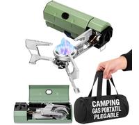 Pure 4Home - Camping Gas Portatil Plegable con Encendido | Hornillo Camping Compacto 2600W | Cocina de Gas Portátil Butano | Compatible Cartucho Universal | Ideal Caravanas, Emergencias, Exterior