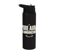 Pure Aura No Announcement Confidence Funny Saying Quote Stainless Steel Insulated Water Bottle