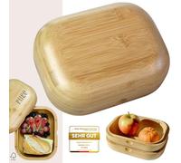 Pure Bamboo Fiambrera para adultos, varios modelos, oficina, alta calidad, para exteriores, 100% libre de plástico, sin BPA, hecha a mano, 1000 ml (natural, 1000 ml)