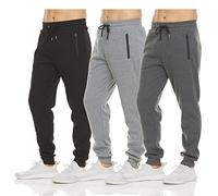 Pure Champ - Pantalones Deportivos de Forro Polar para Hombre, Bolsillo con Cremallera y cordón, Tallas S-3XL, Paquete de 3 Unidades, Conjunto 1, XX-Large