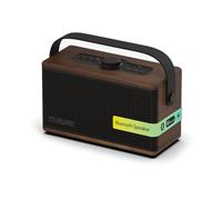 Pure Classic Aura - Altavoz Bluetooth de 40 W, Banco de energía, luz, batería de 30 Horas, USB-C, AUX, IPX2, Modos de ecualización, Color Blanco algodón con Acabado de Madera de Roble