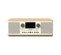 PURE Classic C-D6 Digital Radio DAB/DAB+/FM Portátil Bluetooth 5.3, Color Blanco/Roble, Sonido Estéreo 30W, con Pantalla y Mando