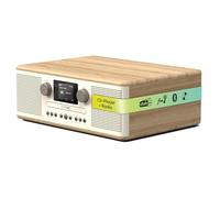 Pure Classic C-D6 Equipo de música (Reproductor de CD, Dab+/FM, Bluetooth, AUX, USB, Alarma Sleeptimer) Blanco algodón/Roble