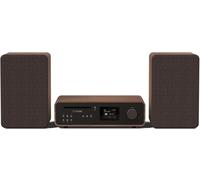 Pure Sistema de música HiFi estéreo clásico - Radio Internet, Dab+/FM, Bluetooth 5.2, Reproductor de CD, USB, Spotify Connect, AUX, Entrada óptica, Sonido Estéreo 100W - Coffee Black/Walnut