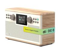 Pure Classic H6 - Canal estéreo de alta fidelidad y música con radio DAB+ FM Bluetooth 5.3 USB-A y AUX 2.4" a distancia TFT de color dual despertador, temporizador de sueño y cocina, 2 x 15 W 80