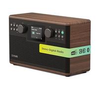 Pure Classic H6 - Canal estéreo de alta fidelidad y música con radio DAB+ FM Bluetooth 5.3 USB-A y AUX 2.4" a distancia TFT de color dual despertador, temporizador de sueño y cocina, 2 x 15 W 80
