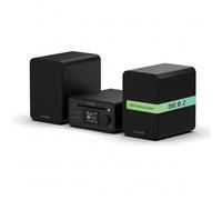Pure Classic Stereo Mini Micro HiFi - Reproductor de CD Dab+ Radio Bluetooth 5.3 USB AUX para Auriculares, Mando a Distancia, 40 W, estéreo, Aspecto de Madera, Color Negro
