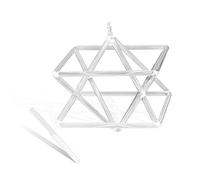 Pure Clear Water Hexagram Star Quartz Pyramid 5-10 pulgadas Mokaba Merkaba Terapia de sonido Meditación Yoga Meditación Alivio del estrés Soporte de esquina Instrumentos de percusión que incluyen palo