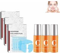 Pure Collagen Films, Melting Collagen Film - Soluble Nano Collagen Mask, Highprime Collagen Film Face Mask, Korea Highprime Collagen Soluble Film, Collagen Hydrating Face Mask (3 Set)